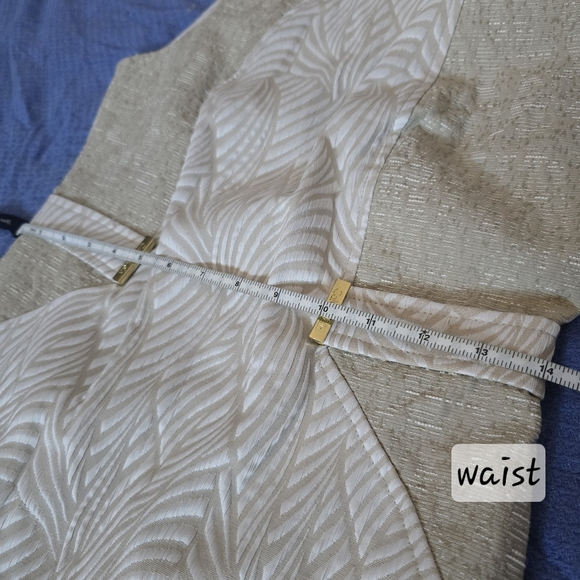 Calvin Klein | Size 6 | Ivory Tan Zebra Print Textured Color Block - Picture 14 of 15